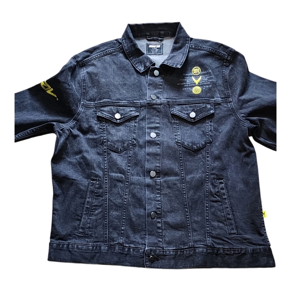Logan Paul Utility Trucker Jacket in Black Cotton Spandex Blend Size XL - Picture 3 of 16